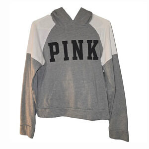 Victoria’s Secret PINK Pullover Hoodie - Gray & White - Small